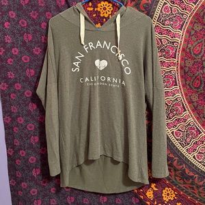 4/$30 Olive Lightweight San Francisco Hoodie